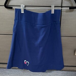 Navy blue Pickleball skirt with cute Pickle Ball design 16 inch length.